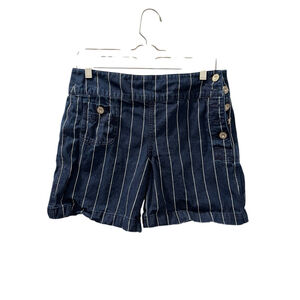 Vintage 90's Lauren Jeans Co. Pinstriped Button Fly Denim Short Size 4 Cotton